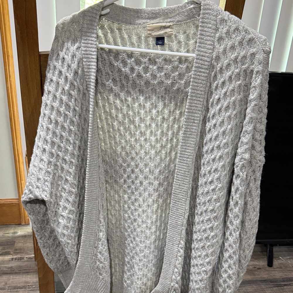 Universal Thread Light Gray Open-Front Cardigan